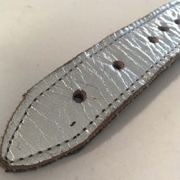 Silver spiked leather lead collar costume Fetish Halloween GoGo Dancer - Picture 11 of 12